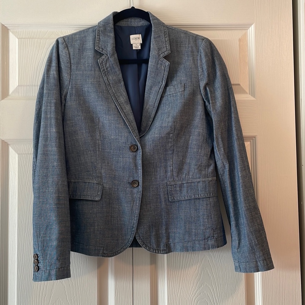 JCrew chambray suit blazer